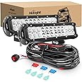 Trailer Light Kit Utv Light Bar Nilight Led Light Bar 12 Inch Amber 300W Spot Flood Combo Waterproof Triple Rows Off Road Fog Light With 5Pin Rocker Switch Wiring Harness Kit-1 Lead - Foto 4