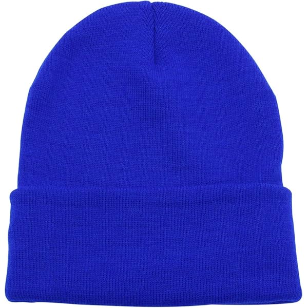 PZLE Knit Beanie Men Blue Stocking Cap Watch Caps Blue Winter