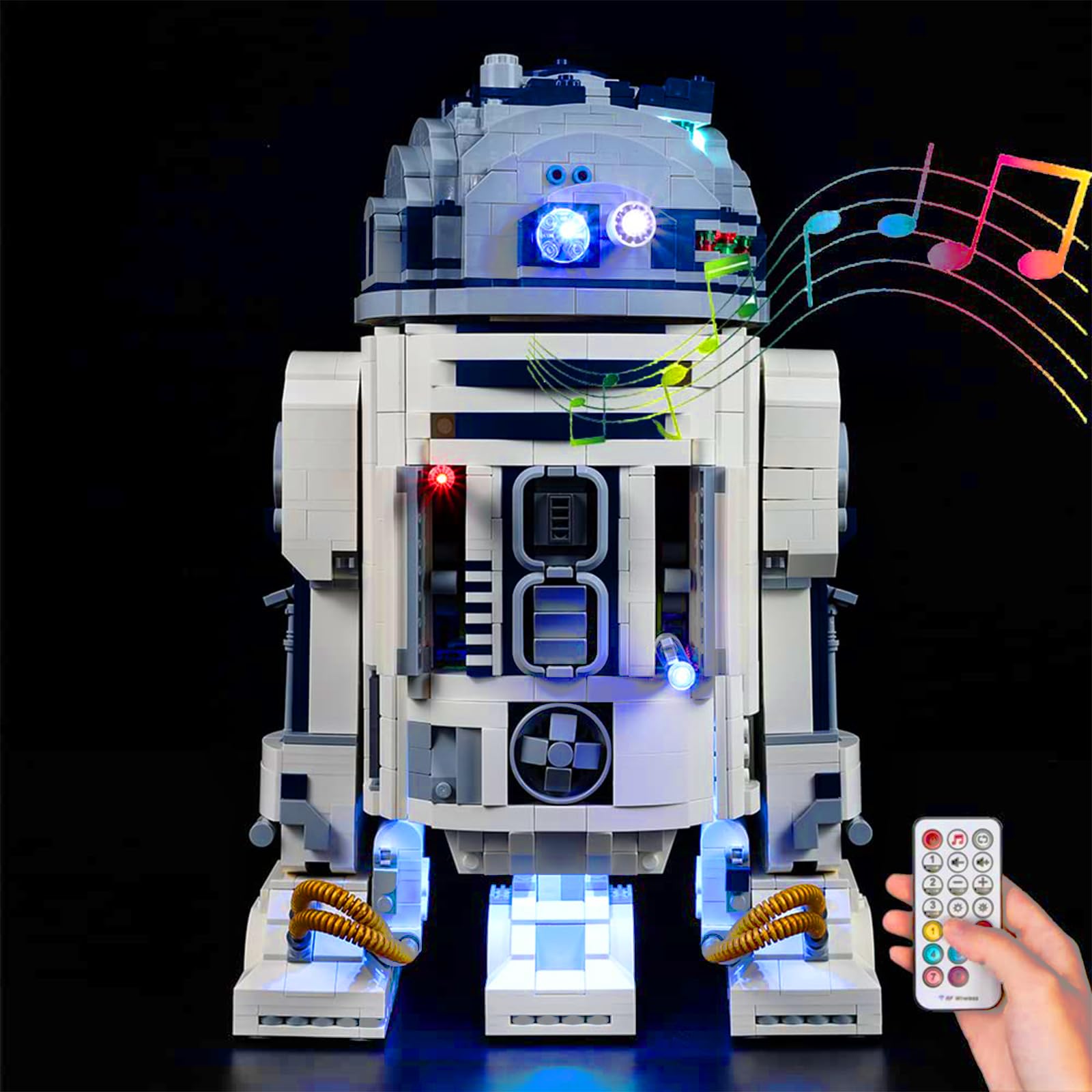 Kyglaring LED Lighting Kit Compatible with Lego R2-D2 75308 Building Blocks, Lighting Accessories for Lego 75308 Model Set, Upgraded Original Movie Sound (Not Include Modelsl)