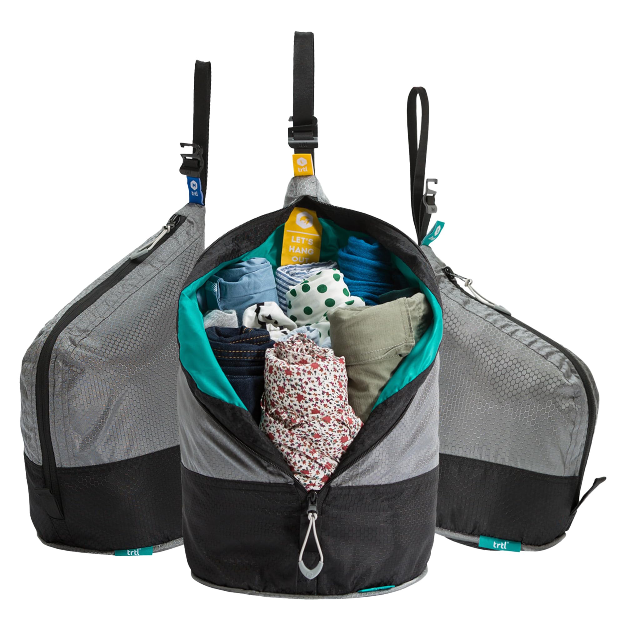 trtl Packing Pods - Packing Cubes for Travel - Compression Packing Cube to Make Travel Easy - Comes with 3 Cube Sizes (Small, Medium, Large)