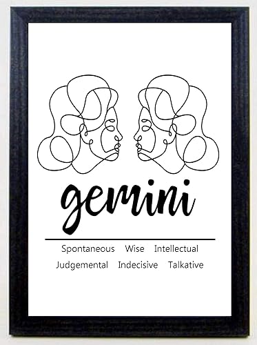 Gemini Zodiac Star Sign Birthday Astrology Poster Sold In A Black Wood Frame Amazon Co Uk Handmade