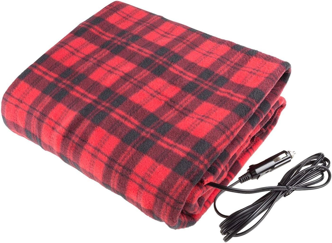 NEW LARGE 12V HEATED CAR VAN TRAVEL ELECTRIC BLANKET WARM FLEECE CUDDLE RUG MOTORHOME CARAVAN