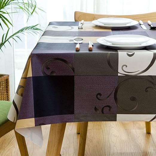 LOHASCASA Vinyl Tablecloth Rectangular Oil Cloth Plastic