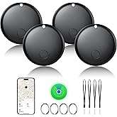 Air Tracker Tags-4 Pack Tracker Tag Work with Apple Find My (iOS 14.6 Above Only) Smart Tag Item Finders for Key, Luggage, Backpack,etc. (Black, 4 Pack)