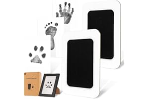 catose Inkless Paw Print Kit for Dogs,Cats & Babies - Clean Touch Dog Nose & Baby Handprint Kit,Mess Free Dog Paw Print Kit,2-Pcs Ink Pads & 1 Wooden Frame - Keepsake Gifts for Pet Lovers,New Moms