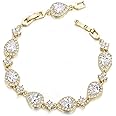 EVER FAITH Wedding Bridal Bracelets for Brides Bridesmaids, Gorgeous Cubic Zirconia Classic Teardrop Tennis Braceletss for Women Jewelry