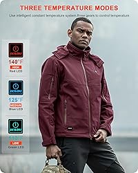 DEWBU Soft Shell Heated Jacket for Men with 12V