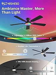 ZMISHIBO 52 Inch RGB Ceiling Fan with