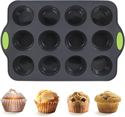 Amazon Cadeya ノンスティックシリコンマフィンパン 強化ステンレススチールフレーム付き 12カップ レギュラーマフィンベーキング型 Bpaフリー カップケーキベーキング型 マフィン缶 食洗機対応 電子レンジ対応 5 25 8 8インチ Cadeya マフィン カップケーキ型