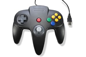 GTRON Classic Retro N64 Bit USB Wired Controller for PC and MAC - Black