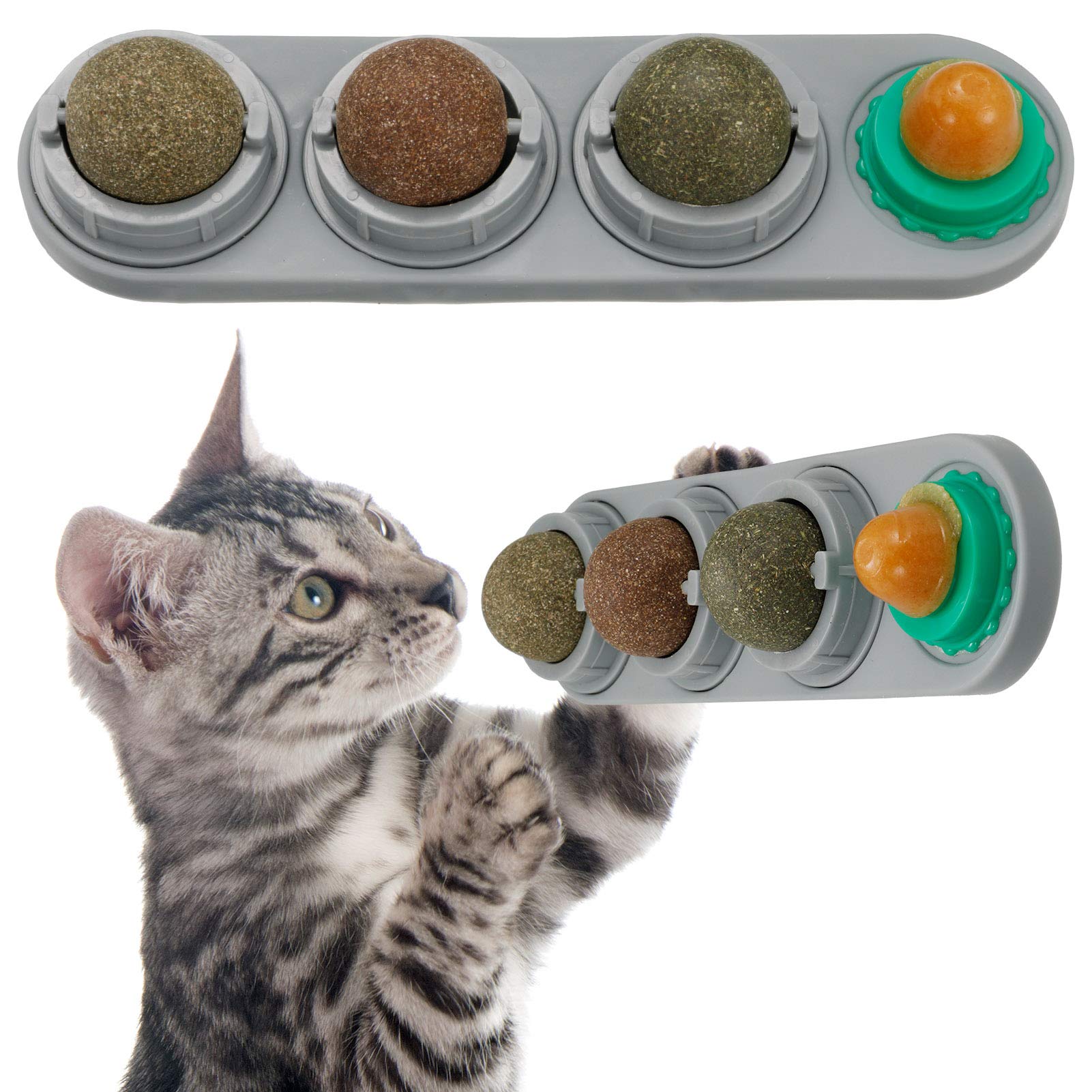 Chutoral Rotatable Licking Catnip Balls - Edible Toys for Cats & Kittens
