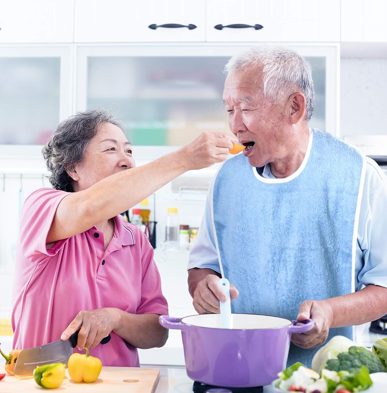 Utopia Towels 3 Pack Premium Quality Adult Bibs (Terry Cloth), Blue, 100% Soft Cotton Reusable and Washable Bibs: Health & Personal Care
