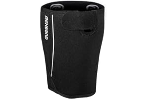 Rehband Thigh Support with Fastener XL, Thigh Compression Support 5mm Neoprene, 1x Thigh Sleeve for Assisting Muscle Tear & Strain, Quad Compression Sleeve