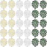 DICOSMETIC 60Pcs 3 Colors Tropical Leaf Charms 21x17mm Small Palm Leaves Charms Alloy Monstera Leaf Charm Plant Charm Metal Baking Painted Pendants for Necklace Jewelry Making, Hole: 1.6mm