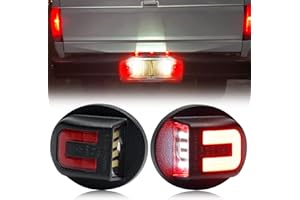 R&F Auto License Plate Lights Tag Light Lamp Compatible with F150 F250 F350 Super Duty Explorer Ranger Bronco Excursion Expedition Rear Bumper Tag Lamp, White & Red U Shaped
