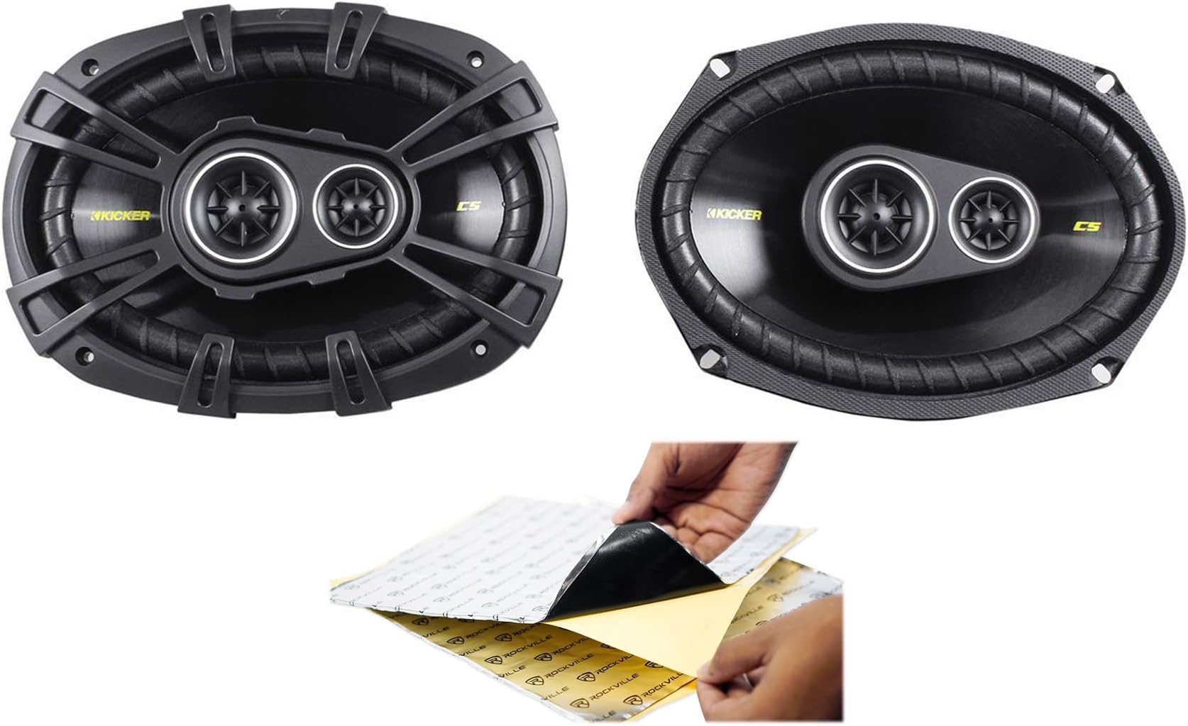 Kicker 40CS6934 CS693 6"x9" 6x9 450 Watt 4-Ohm 3-Way Car Audio Speakers+Rockmat