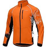 Bikewa Men's Winter Cycling Jackets Thermal Warm Water Resistant Bike Running Windproof Jacket