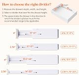 Lifewit Adjustable Drawer Dividers 8 Pack 28-44.5 cm White ABS view 3