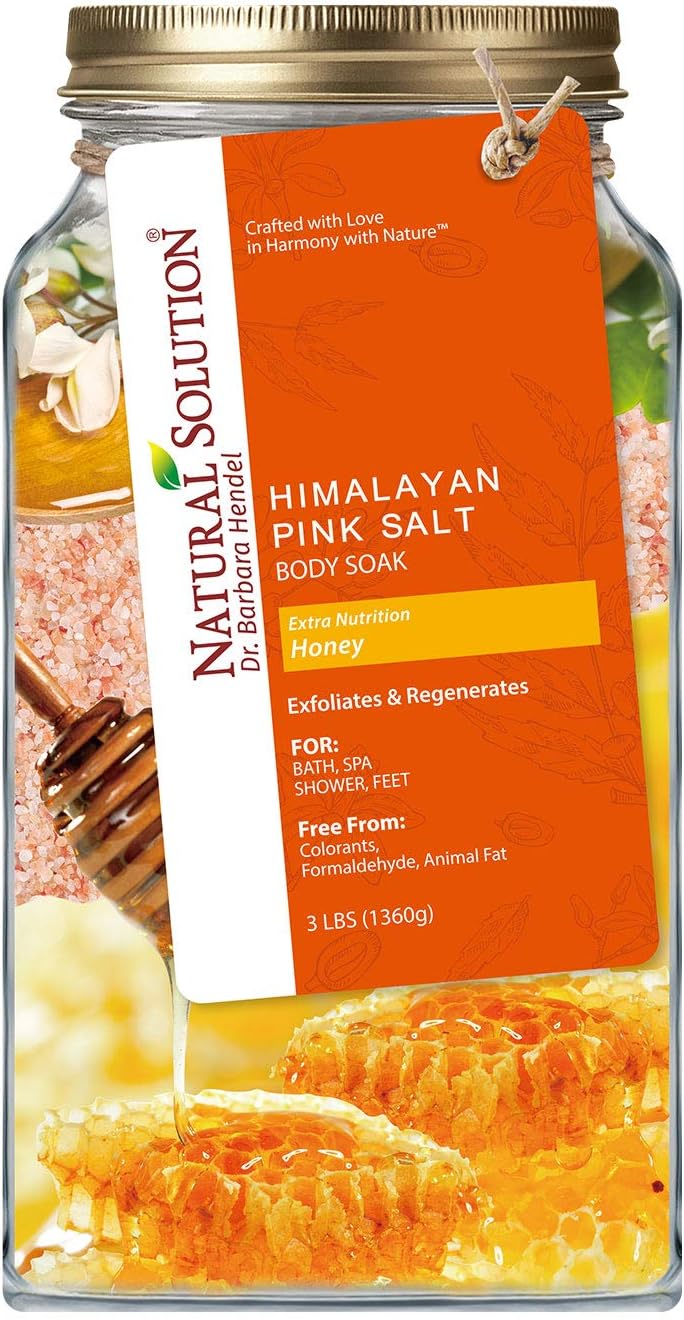 Natural Solution Pink Salt Body Soak with Extra Nutrition Honey, Organic Joint & Muscle Relief Soak - 3 lbs