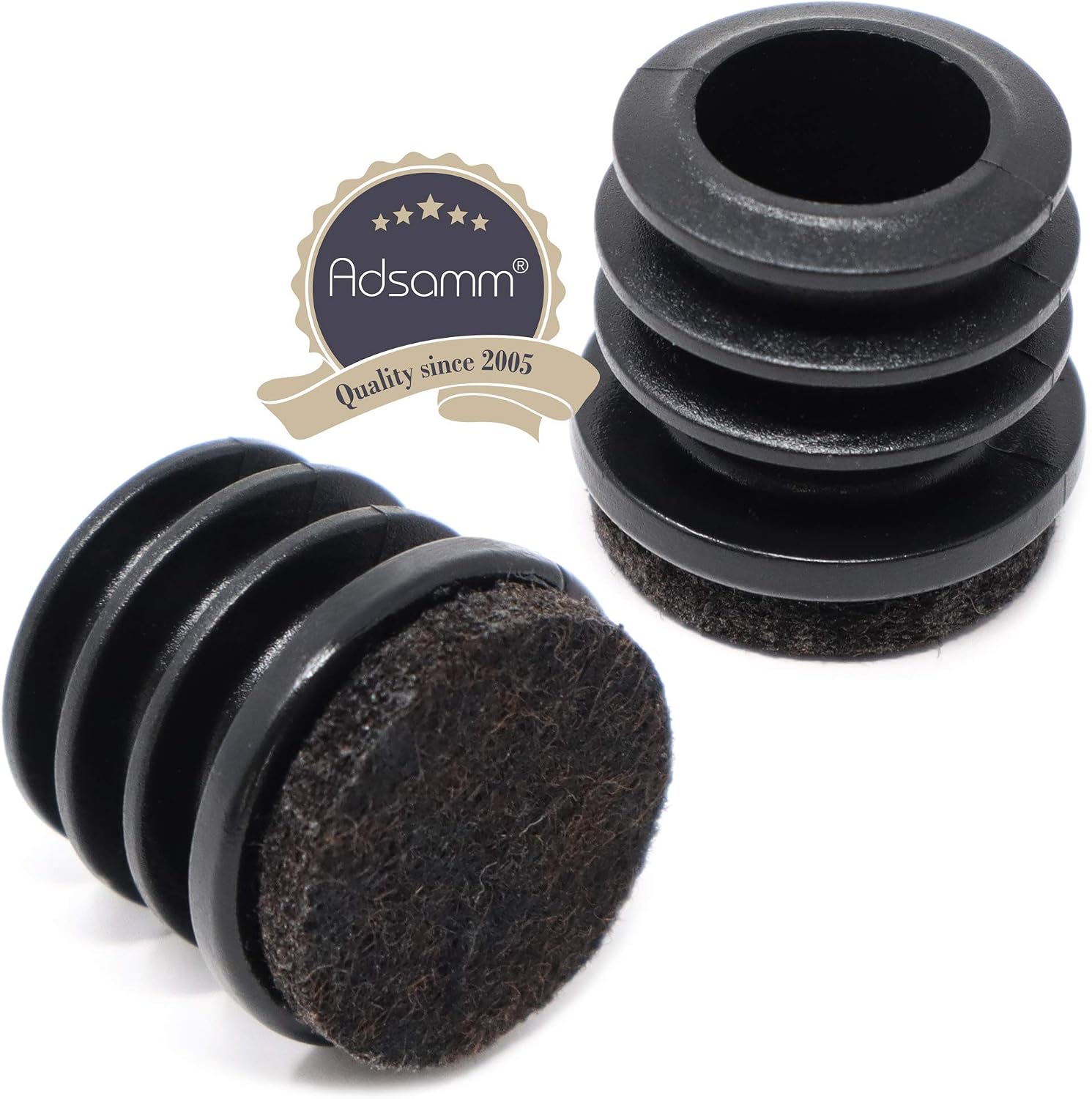 Adsamm® / 16 x Felt glides for tubes / black / diameter 21 - Image 4