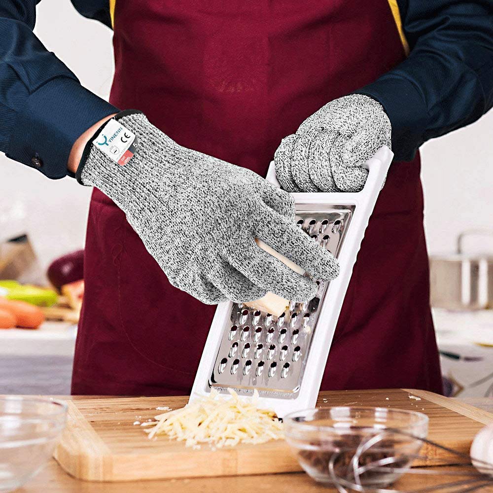 Cut Resistant Gloves safety working gloves Level 5 Protection, work safety gloves Kitchen Gloves 1 Pair (Large)