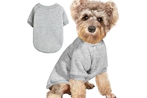 JOUHOI Puppy Sweater for Small Dogs Clothes Warm Winter Cat Clothe Pet Sweatshirt Knitwear Doggie Kitten Clothing, Grey, Medium