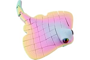 OYEFTP Manta Ray Fidget Toy, 3D Printed Toy Articulated Sea Animal Fidget Toys - Mantaray Multicolor PLA Flexible Fish Sensory Toy for Teens & Adults, Desk Toys for Stress Relief, Stocking Stuffers for Teens