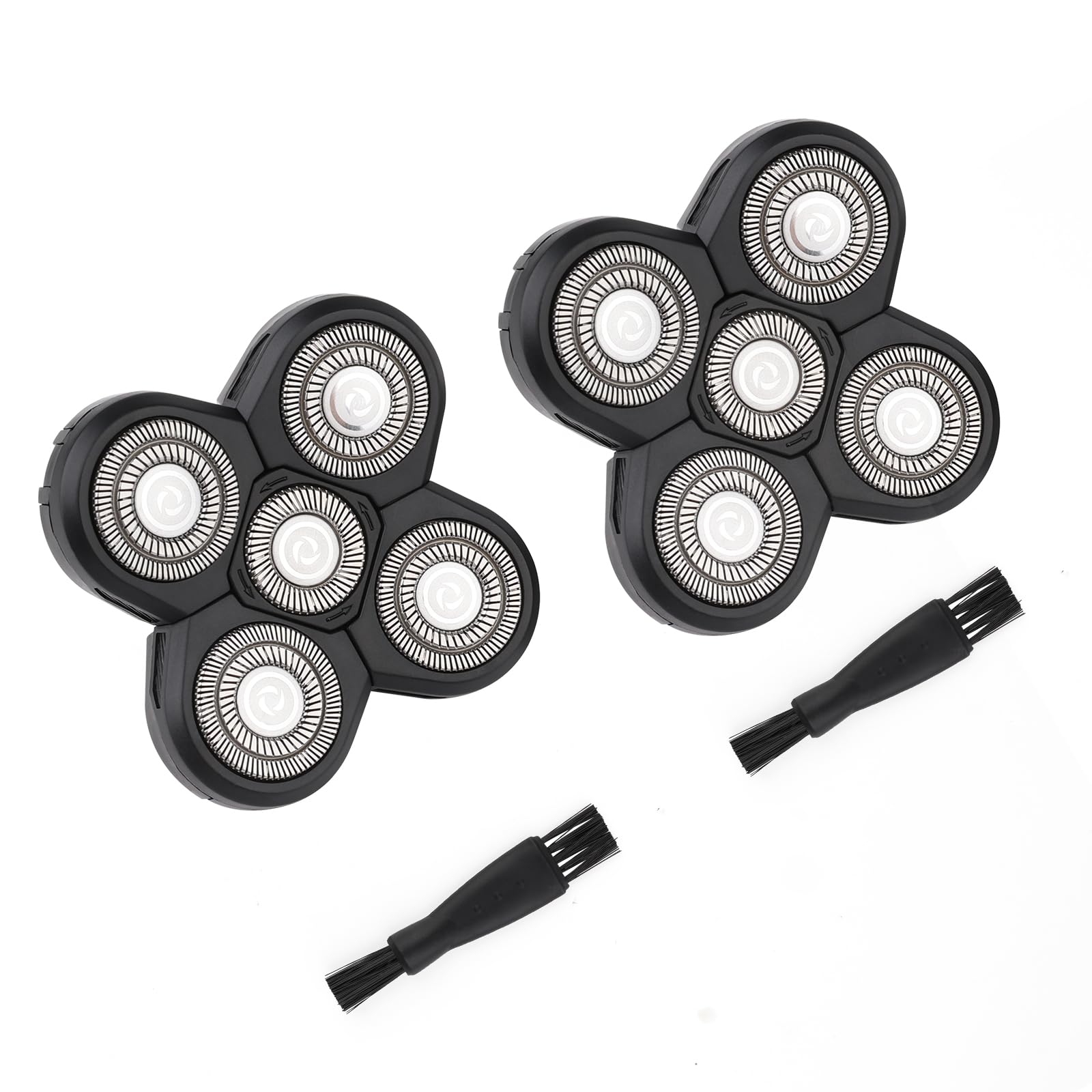 Universal 5 Blades Shaver Replacement Heads for ROSSIFUR Lovcoyo Gisaae Bazivve ElectriBrite Freebird and More Head Shaver (2 pcs)
