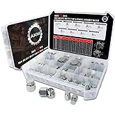 AKM 72 Pcs DIN Heavy Duty Cap & Plug Assortment Hydraulic Adapter Fitting Kit Set, Galvanized Steel with Precision Threading 