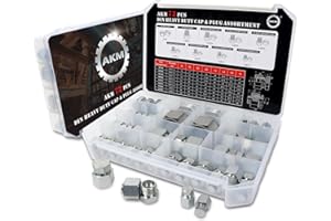 AKM 72 Pcs DIN Heavy Duty Cap & Plug Assortment Hydraulic Adapter Fitting Kit Set, Galvanized Steel with Precision Threading 