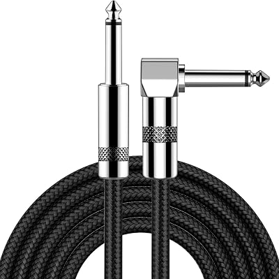 New Bee 1.8M Guitar Cable 6ft 1/4 in Right Angle Lead Pro Audio Black