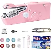ALIBBON Handheld Sewing Machine for Beginners Portable Electric Mini Sewing Machine with Accessory Kit Small Hand Stitching Machine for DIY Clothes Home Travel Sewing Kit for Adults (Pink)