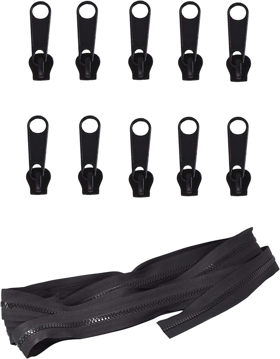Plastic Zipper by The Yard Bulk 5 Yard Black Zipper Roll for Sewing, Replacement, Upholstery