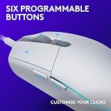 Logitech G203 Lightsync Gaming Mouse 8000 DPI 6 Programmable Buttons White view 3