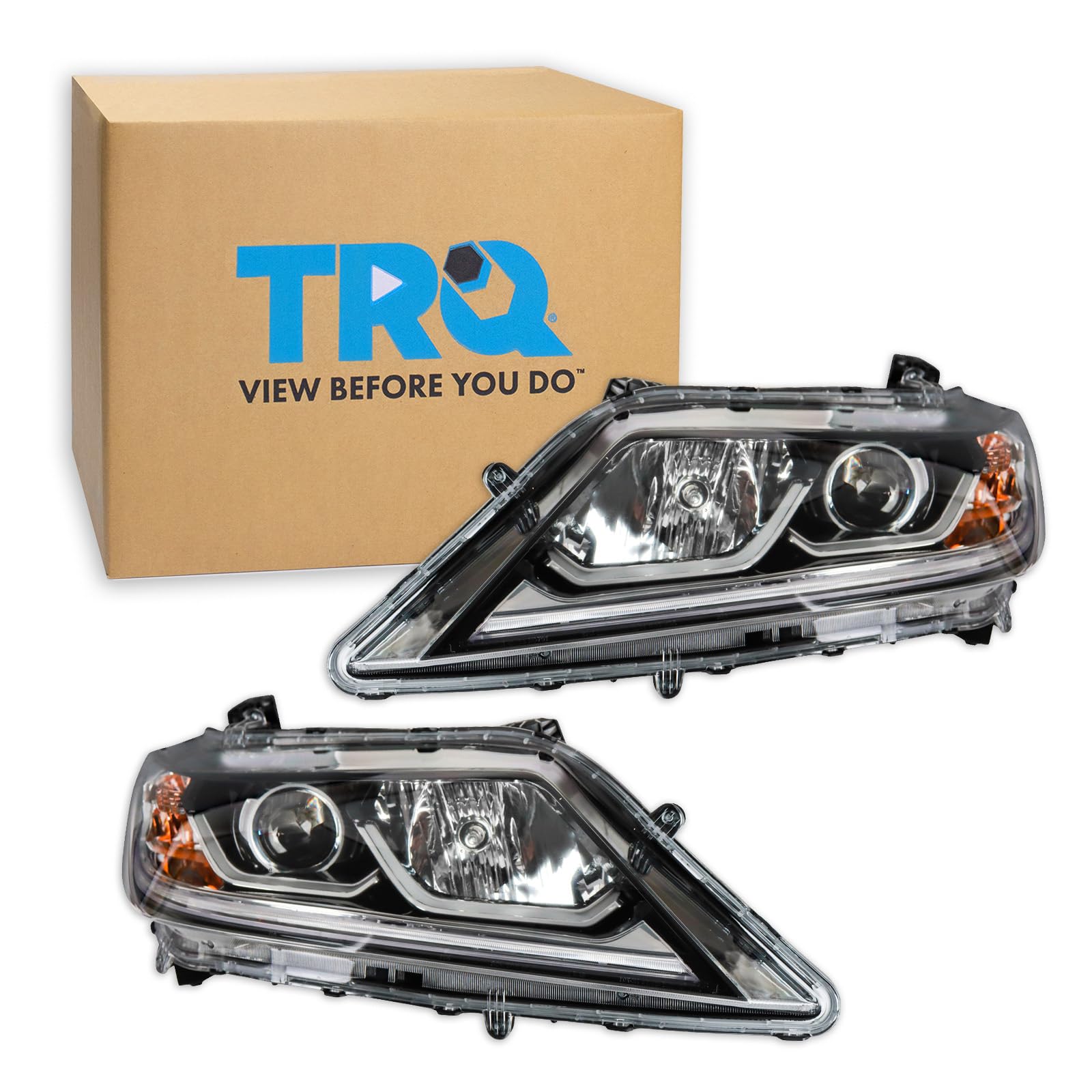 TRQ Headlight Assembly Set Headlights Driver