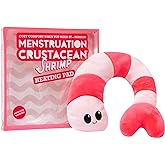 Menstruation Crustacean Shrimp by Relatable, Microwavable Heating Pad For Period Cramps, Cuddly Plushies, Great Gift Ideas for Loved Ones of All Ages, Includes 1 Lavender Scented Heating Pad Plushy