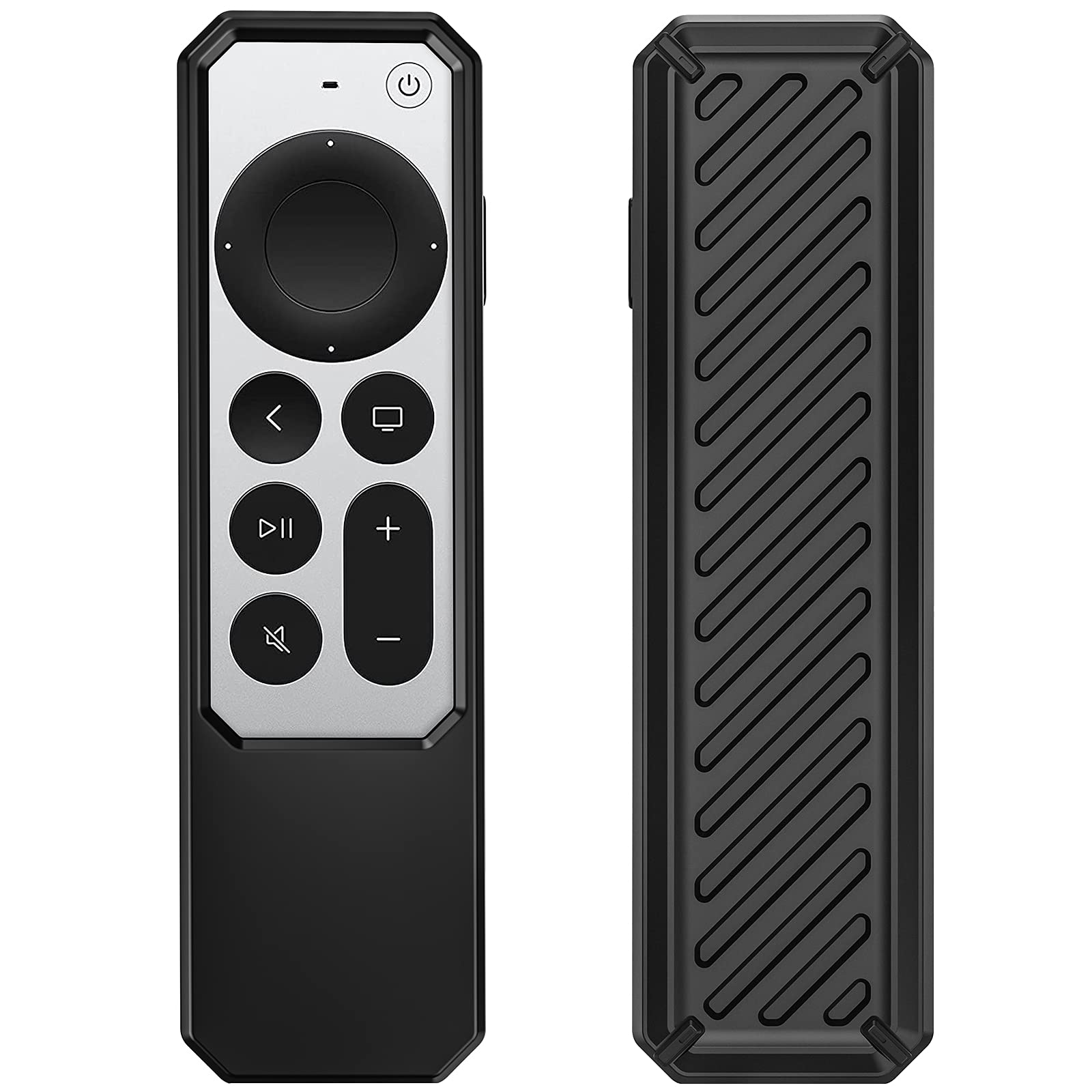 ProCase Protective Case for Apple TV Siri Remote 2021 (2nd Gen), Soft Natural Silicone Cover Case Anti-slip Shockproof Remote Controller Holder -Black