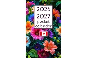 Pocket Calendar 2026-2027 Canadian: Small Size 4" x 6.5" | 2 Year | Monthly Pocket Planner and Agenda