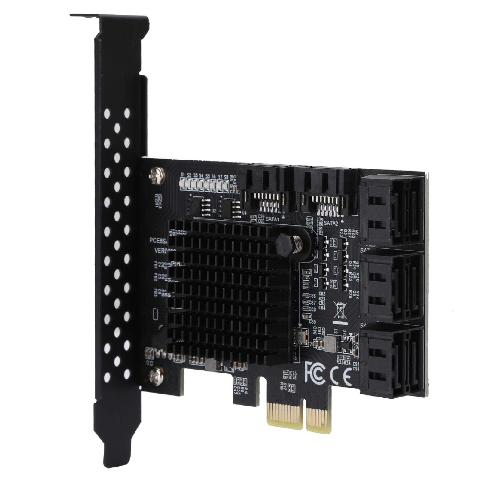 Expansion Card, PCI-E to SATA 3.0 Controller Card 8-Port SATA 3.0 Interface Expansion Card with Driver Disc,for Windows 7/8/XP/10