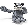 HuggleHounds Knottie Plush Dog Toy - Dog Stuffed Animal Toy, Puppy Toys, Squeaky Dog Toy for Small, Medium & Large Dogs, Durable Plush to Keep Them Busy - Reggie Racoon, Small