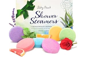BABYPEACH Shower Steamers Aromatherapy, 6 Pack Shower Tablets Gifts for Women, Shower Bath Bombs Self Care Spa Gifts for Women Men Teens Girls with Essential Oils Lavender Grapefruit Rose Orange Tee Tree Mint
