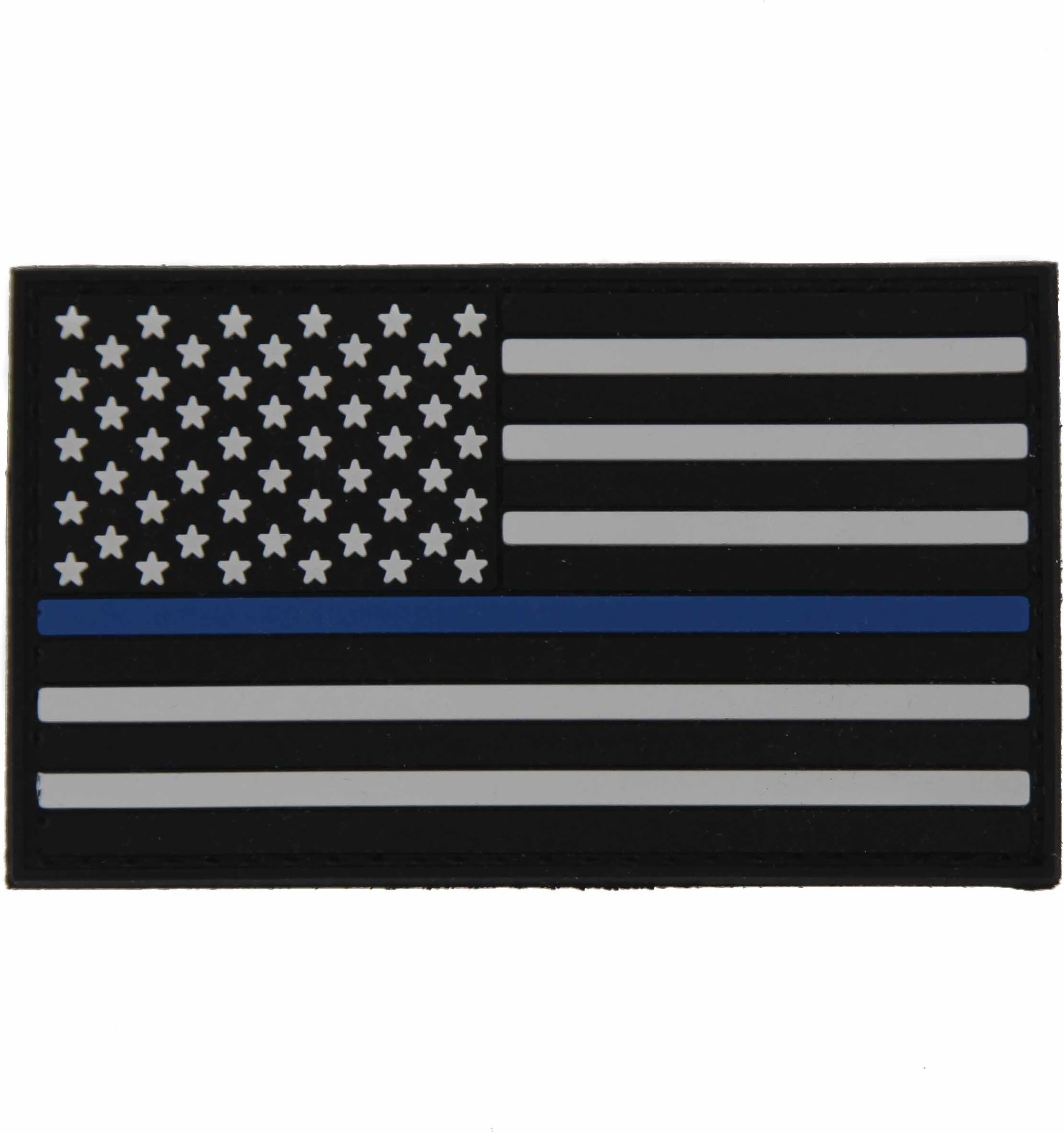 NEO Tactical Gear US Flag Thin Blue LINE for Police and Law Enforcement - Crossfit Patch - PVC Morale Patch, Hook Backed Morale Patch