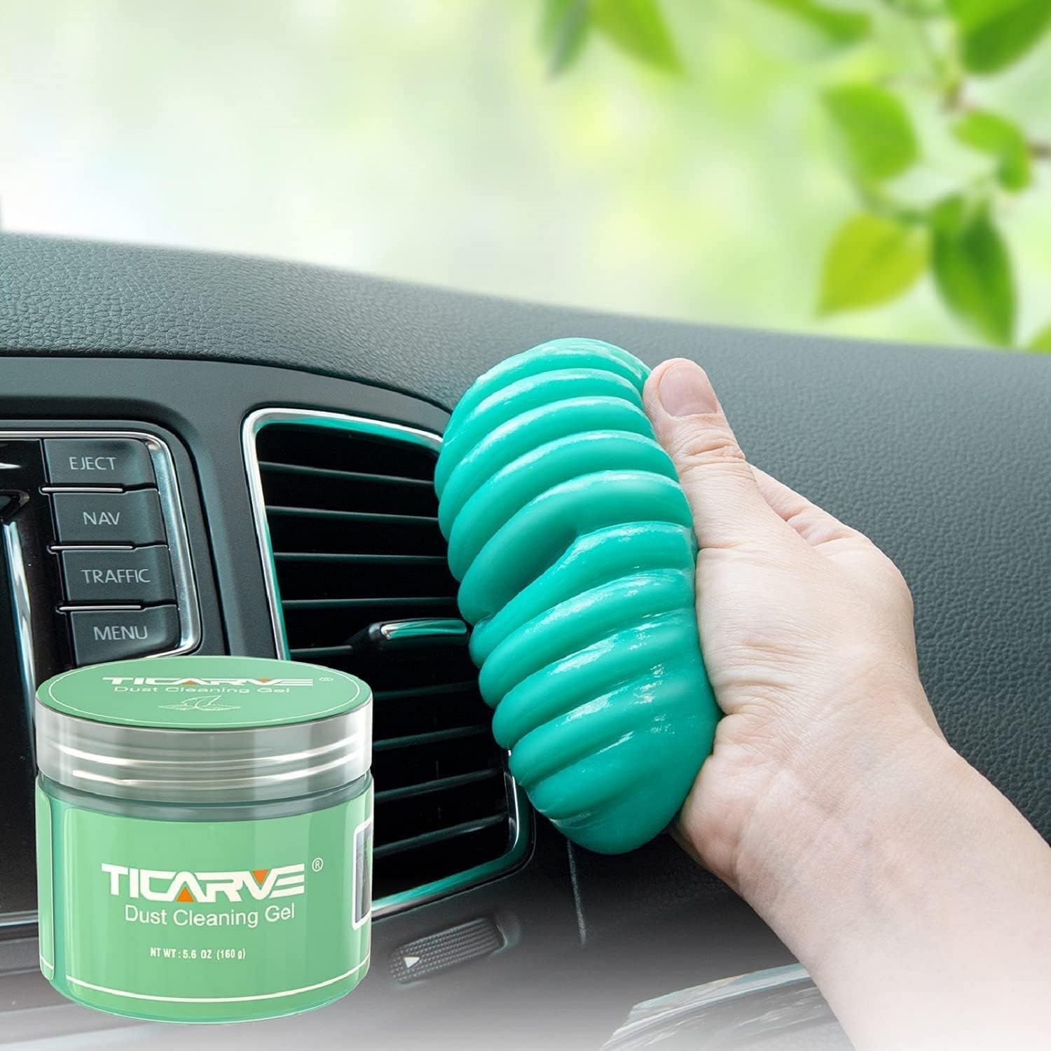 TICARVE Keyboard Cleaning Gel Soft Car Cleaning Gel Putty Slime Cleaner Reusable Universal Dust Cleaner for Car, Laptop, Printer, Camera (Green)