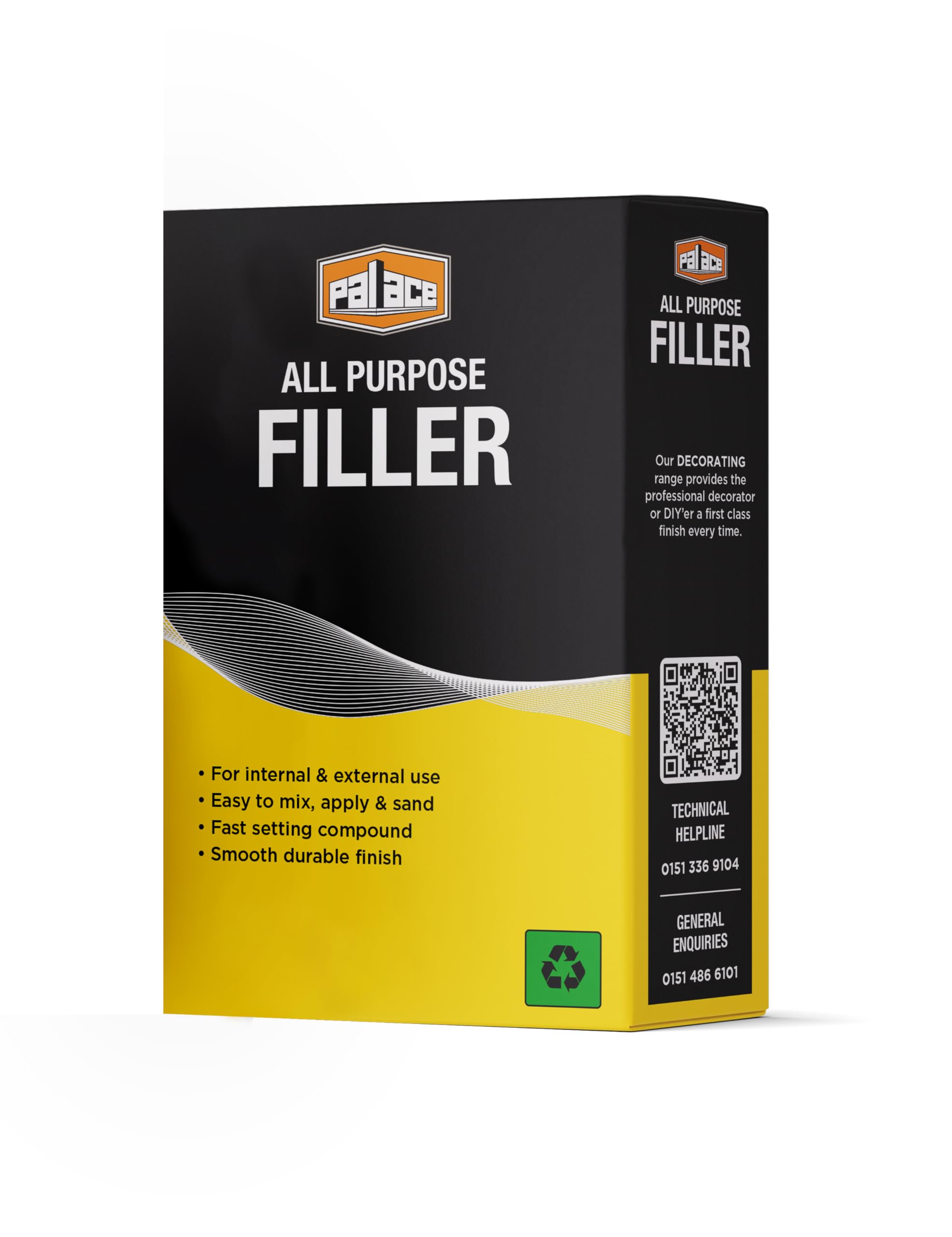 Palace All Purpose Filler 1.5KG - Fast Setting & Easy To Mix Repair Compound for Cracks, Holes & Surface Repairs