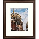 Golden State Art, 16x20 Photo Frame with 11x14 Ivory Picture Mat and Real Glass - 1.8-inch Width (Brown)