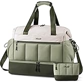 LOVEVOOK Travel Duffel Bag, Weekender Bags for Women, Large Overnight Bags with Shoe Compartment, 47L Carry on Gym Hospital Bag with Wet Pocket, 2 Pcs