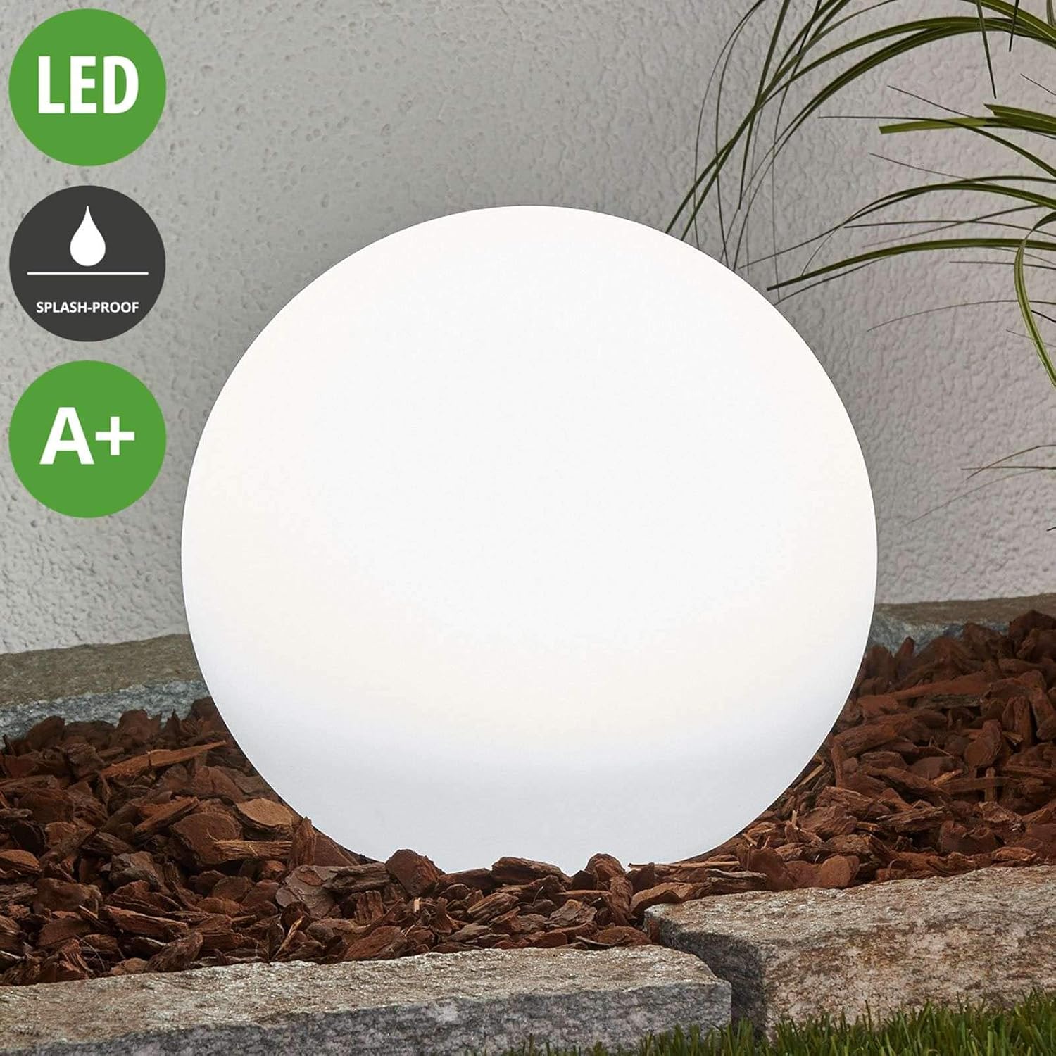 Grafner Solarlampe Led 2x 40cm Solarleuchte Kugel Garten Kugellampe Solarkugel