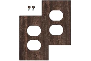 Corenest Outlet Covers Brown Rustic Wood Grain Vintage Wooden 1 Gang Duplex Light Switch Cover Plate Decorative Wall Plates E