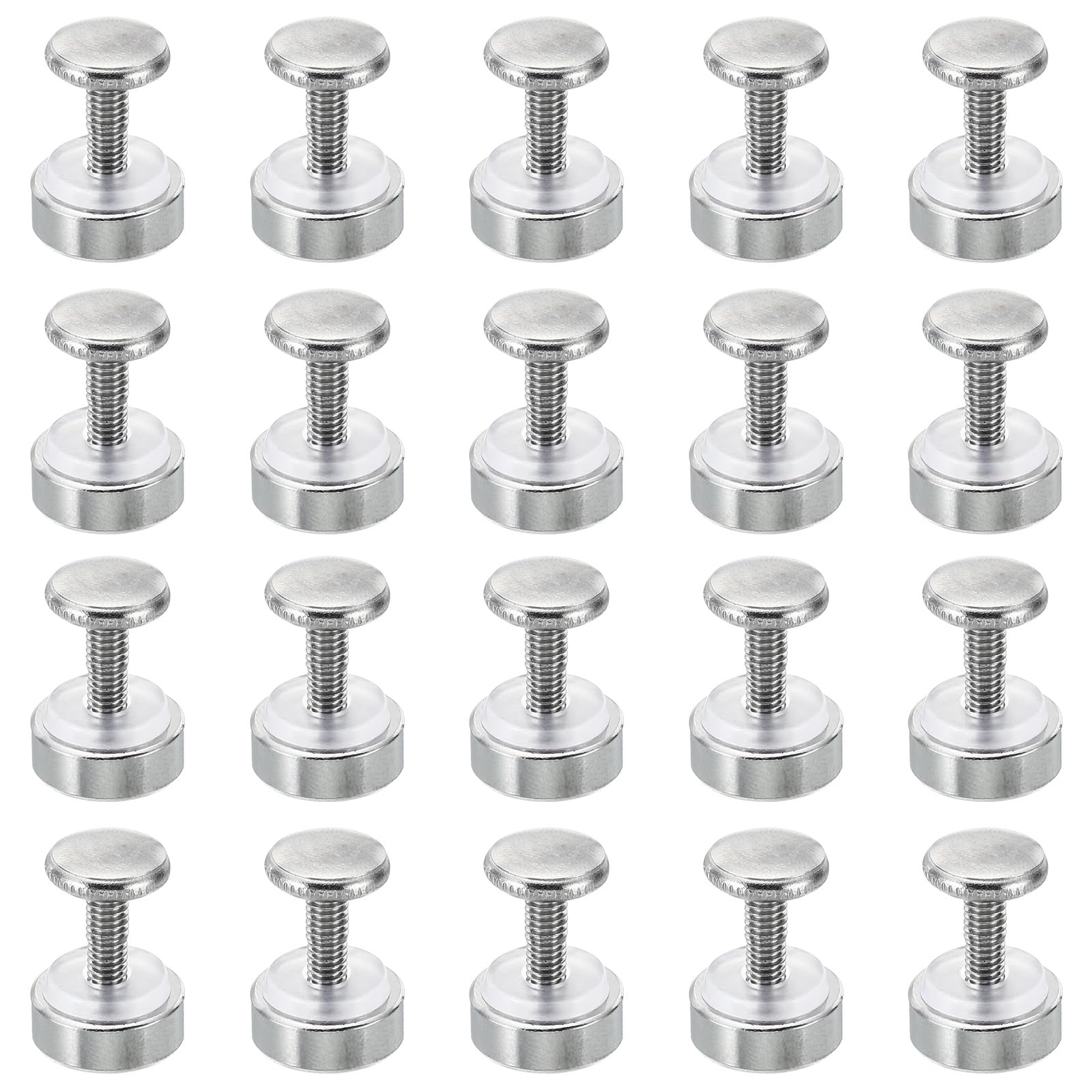 PATIKIL M4x12 Standoff Screws with Spacers, 20 Pack Wall Mounting Hardware Thumb Screw Fasteners for Acrylic Glass Signs Mirrors, Silver Tone 18mm