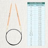 KnitPro Basix Beech Fixed Circular Needles 40in 100cm 5.00mm view 4